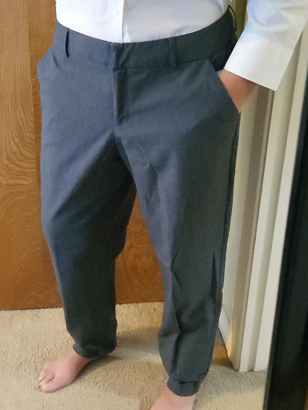 [14 Standard] Apt. 9 Dark Grey Heathered Weave Slacks